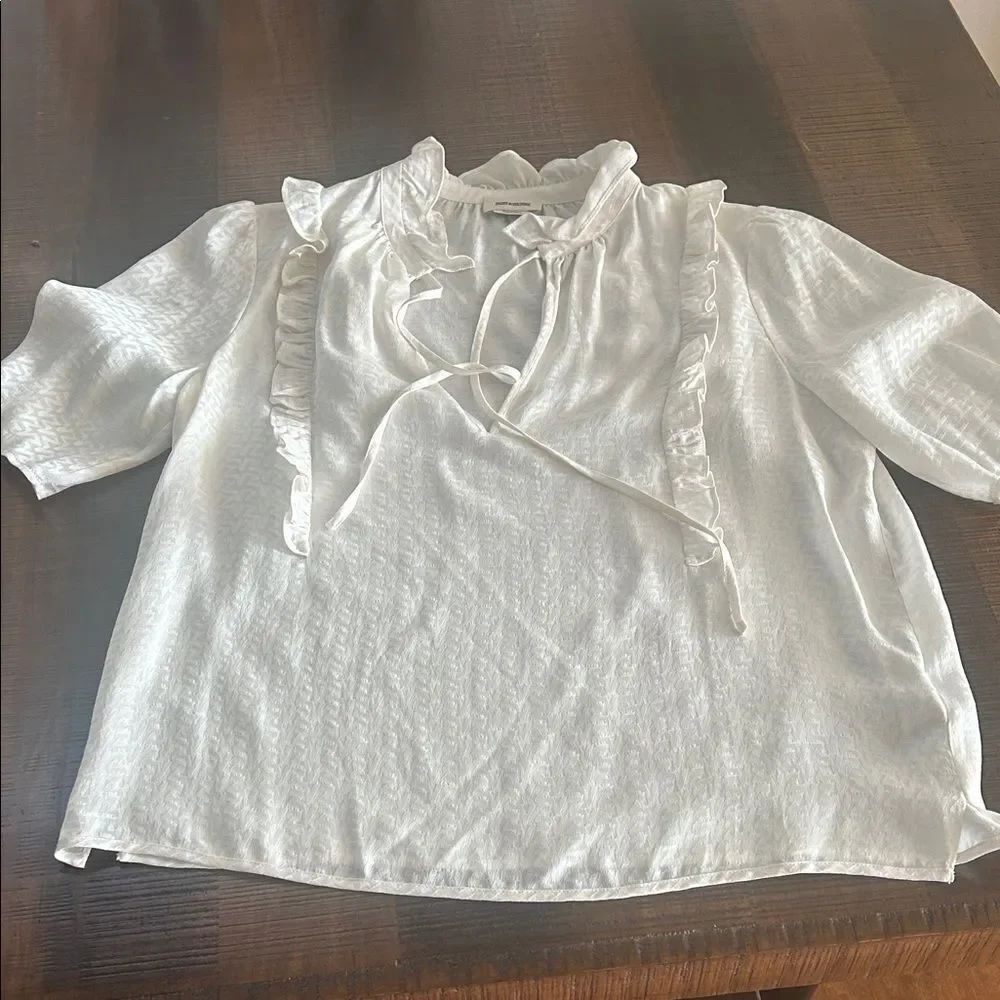 Zadig & Voltaire Cream Ruffled Blouse
